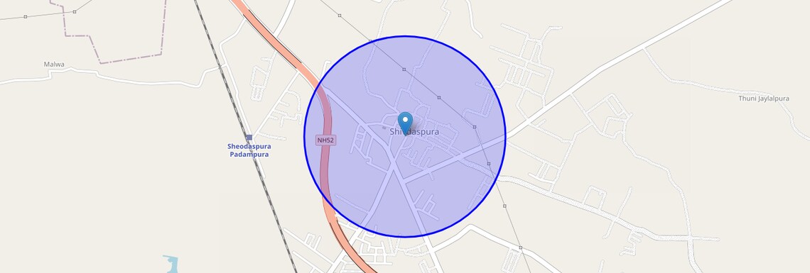 Location Map of Shivdaspura, Jaipur