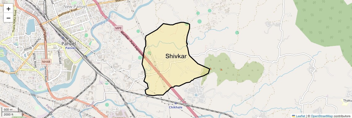Location Map of Shivkar, Navi Mumbai
