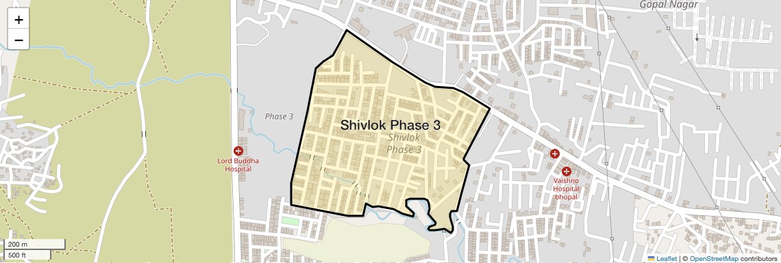 Location Map of Shivlok Phase 3, Bhopal