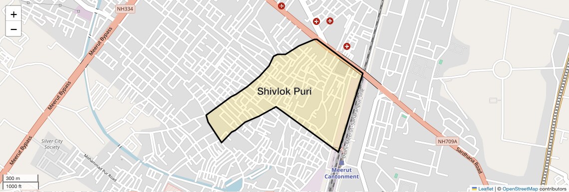 Location Map of Shivlok Puri, Meerut