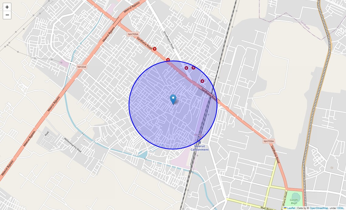 Location Map of Shivlok Puri, Meerut