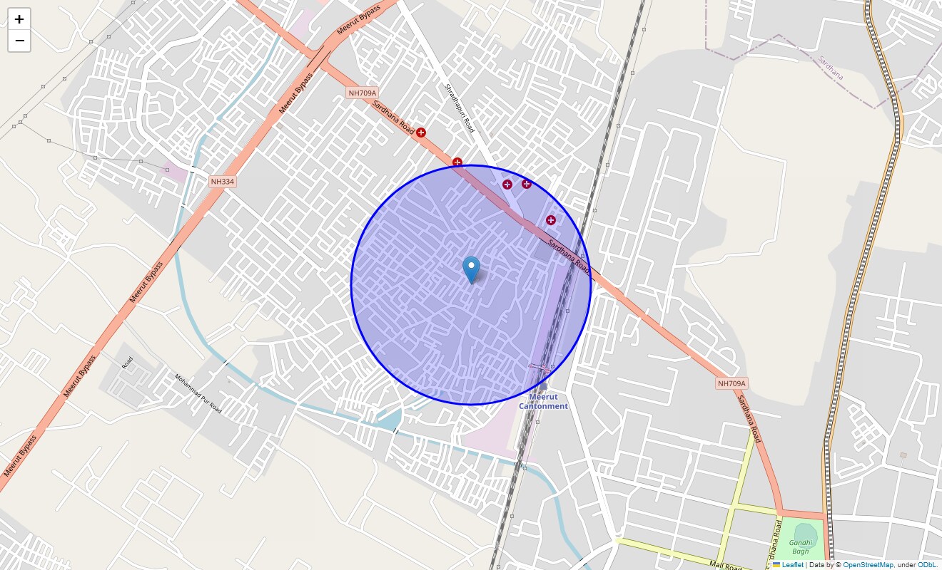 Location Map of Shivlok Puri, Meerut