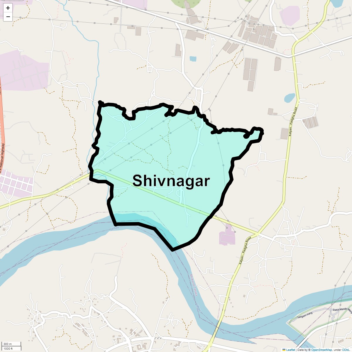 Location Map of Shivnagar, Thane