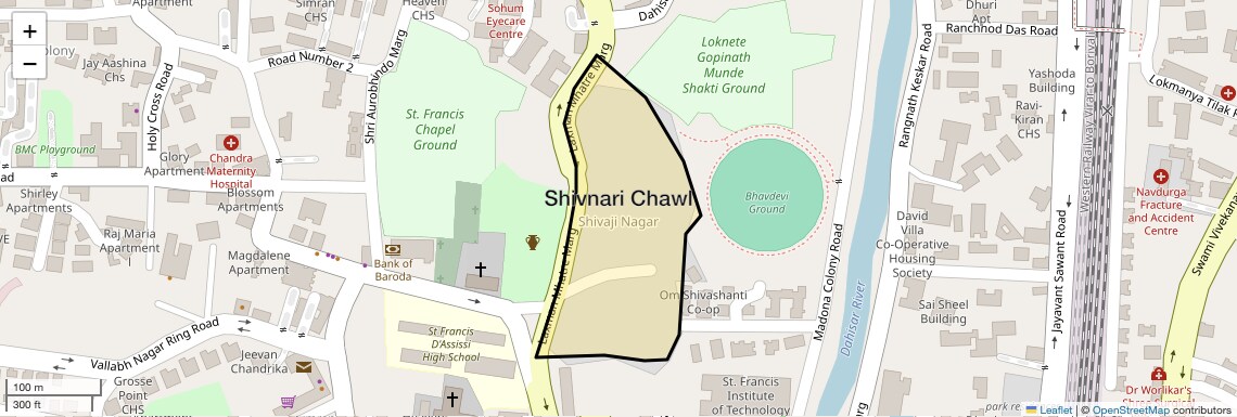 Location Map of Shivnari Chawl, Mumbai