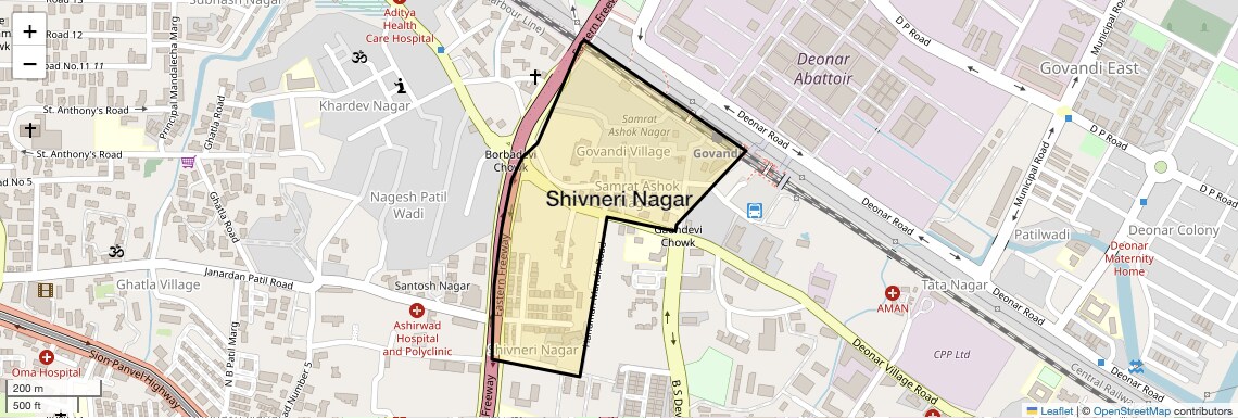 Location Map of Shivneri Nagar, Mumbai