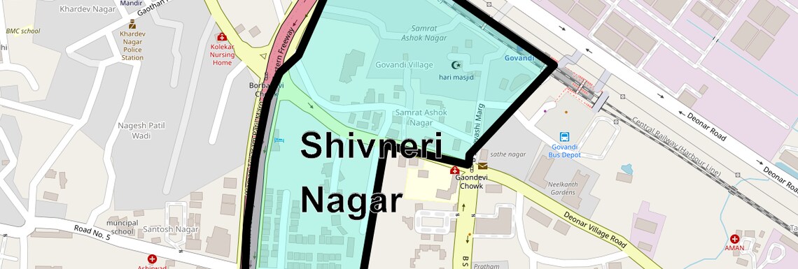 Location Map of Shivneri Nagar, Mumbai