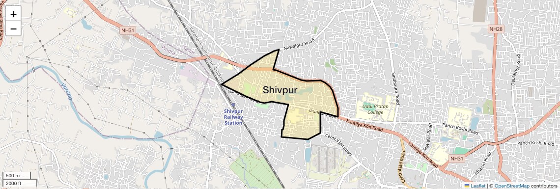 Location Map of Shivpur, Varanasi