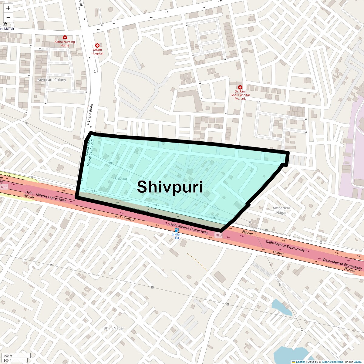 Location Map of Shivpuri, Ghaziabad