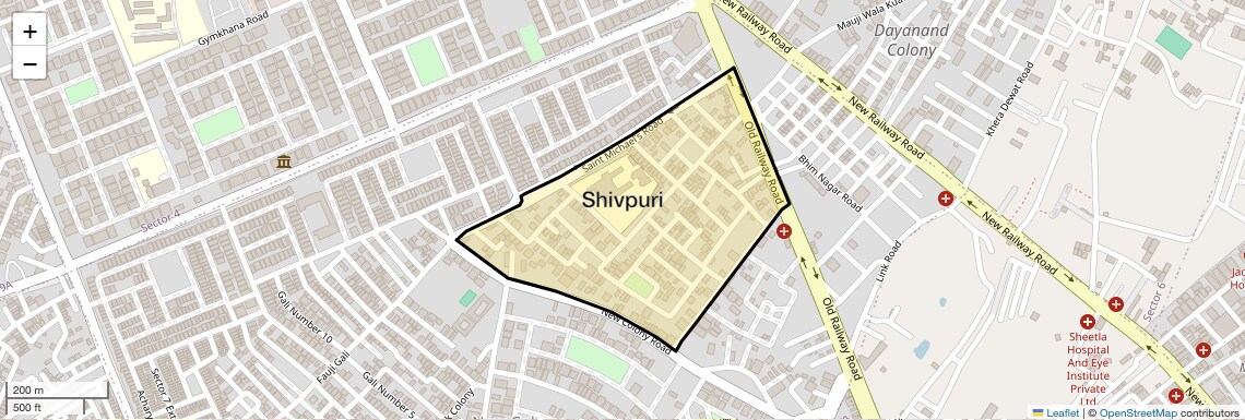 Location Map of Shivpuri, Gurgaon
