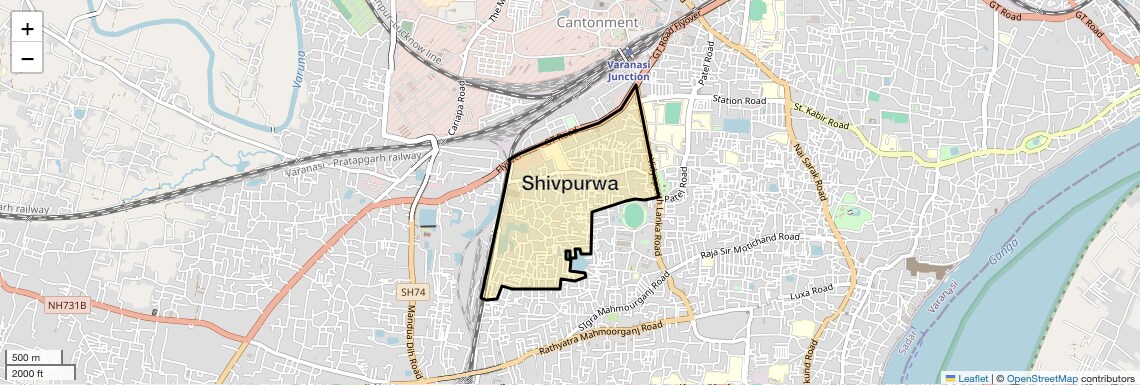 Location Map of Shivpurwa, Varanasi