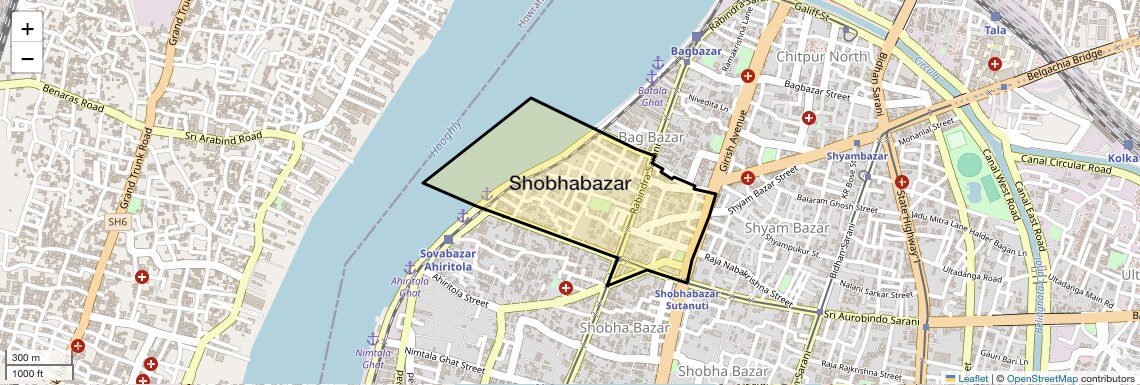 Location Map of Shobhabazar, Kolkata