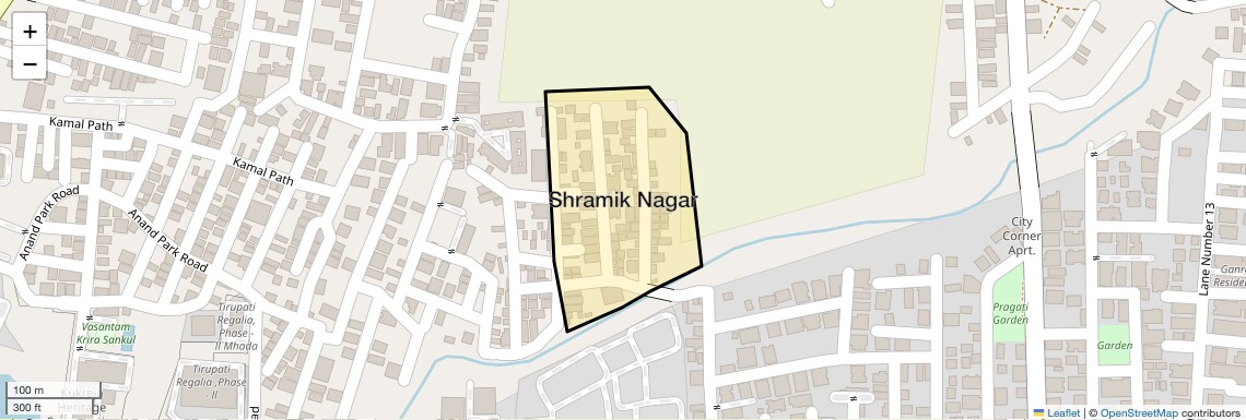 Location Map of Shramik Nagar, Pune