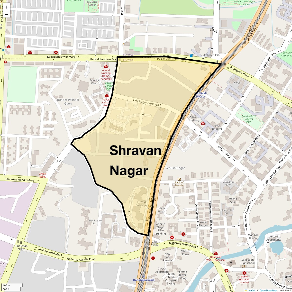 Location Map of Shravan Nagar, Mumbai