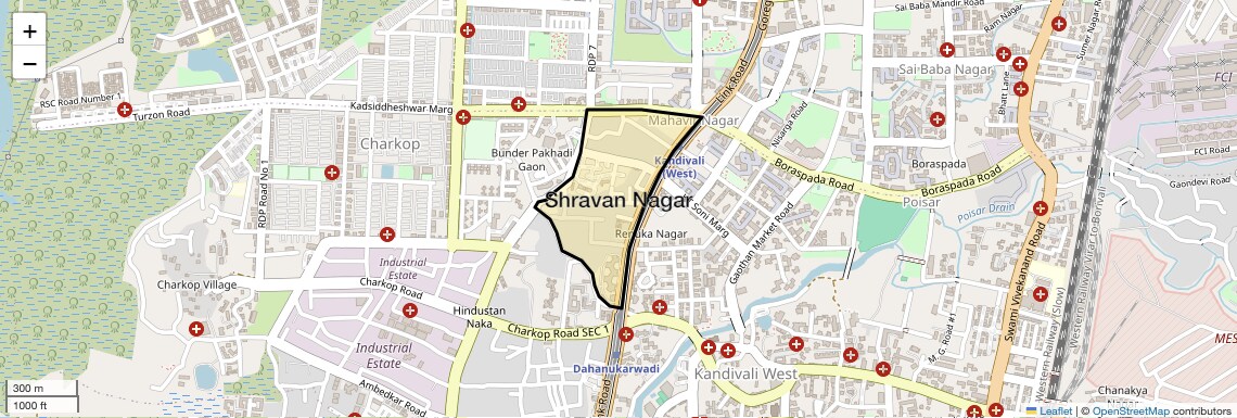 Location Map of Shravan Nagar, Mumbai