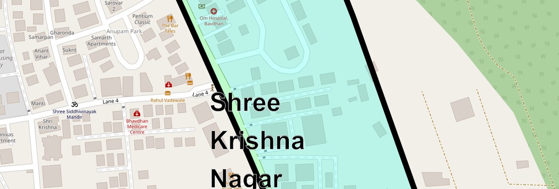 Location Map of Shree Krishna Nagar, Pune