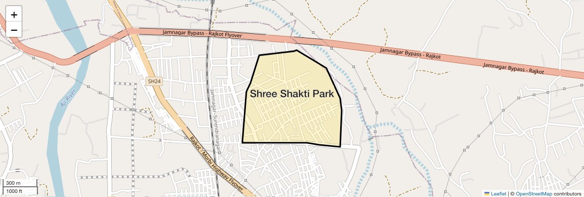 Location Map of Shree Shakti Park, Rajkot