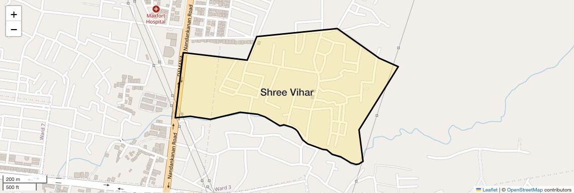Location Map of Shree Vihar, Bhubaneswar