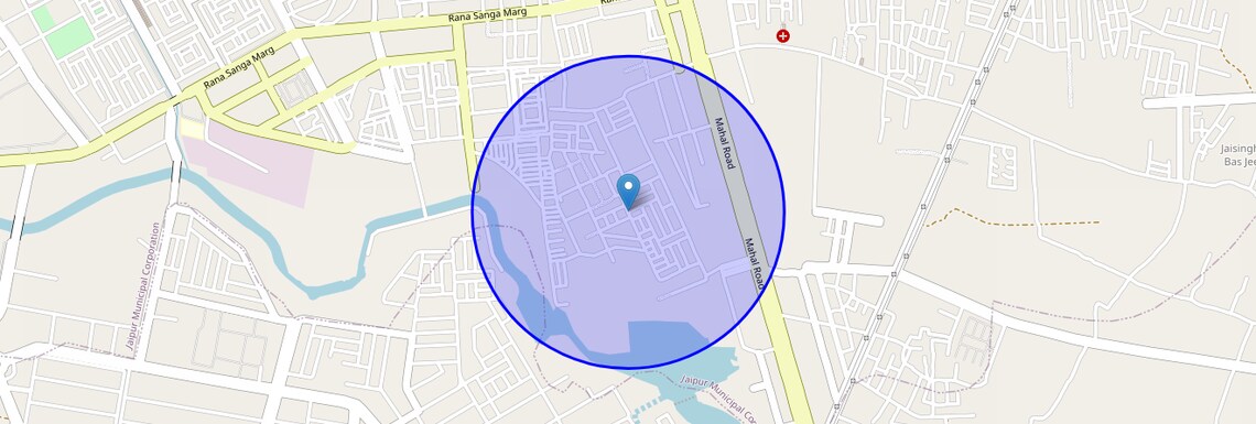 Location Map of Shri Kishanpura, Jaipur