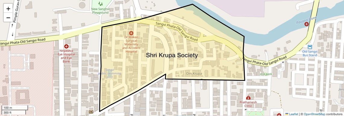 Location Map of Shri Krupa Society, Pune