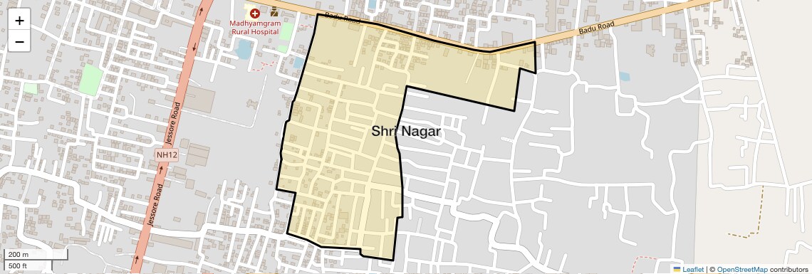 Location Map of Shri Nagar, Kolkata