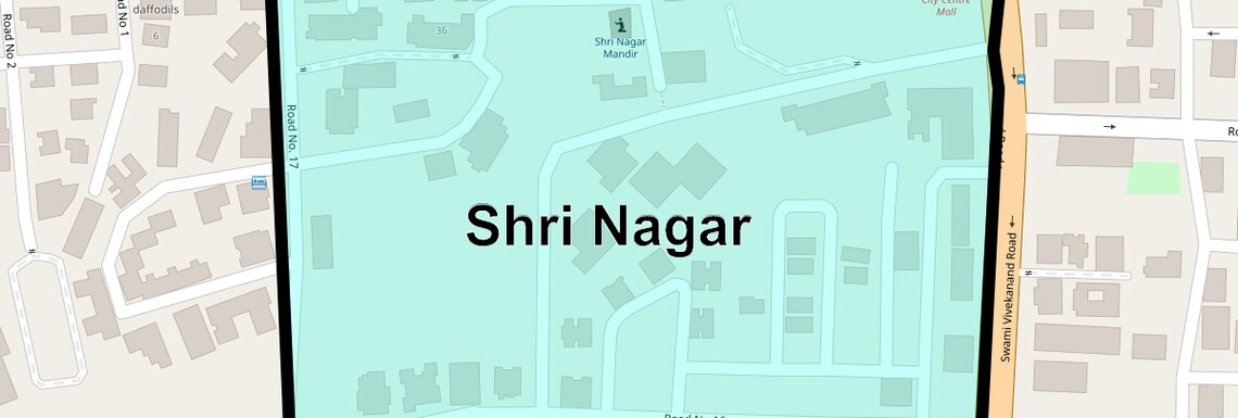Location Map of Shri Nagar, Mumbai