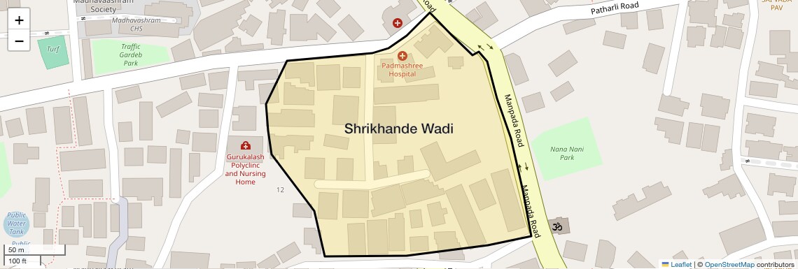 Location Map of Shrikhande Wadi, Thane