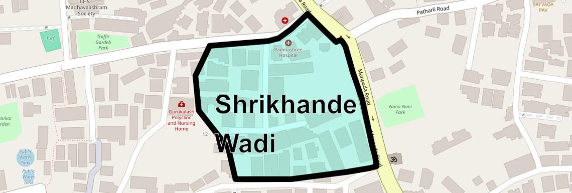 Location Map of Shrikhande Wadi, Thane