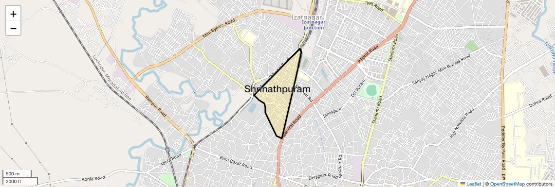 Location Map of Shrinathpuram, Bareilly