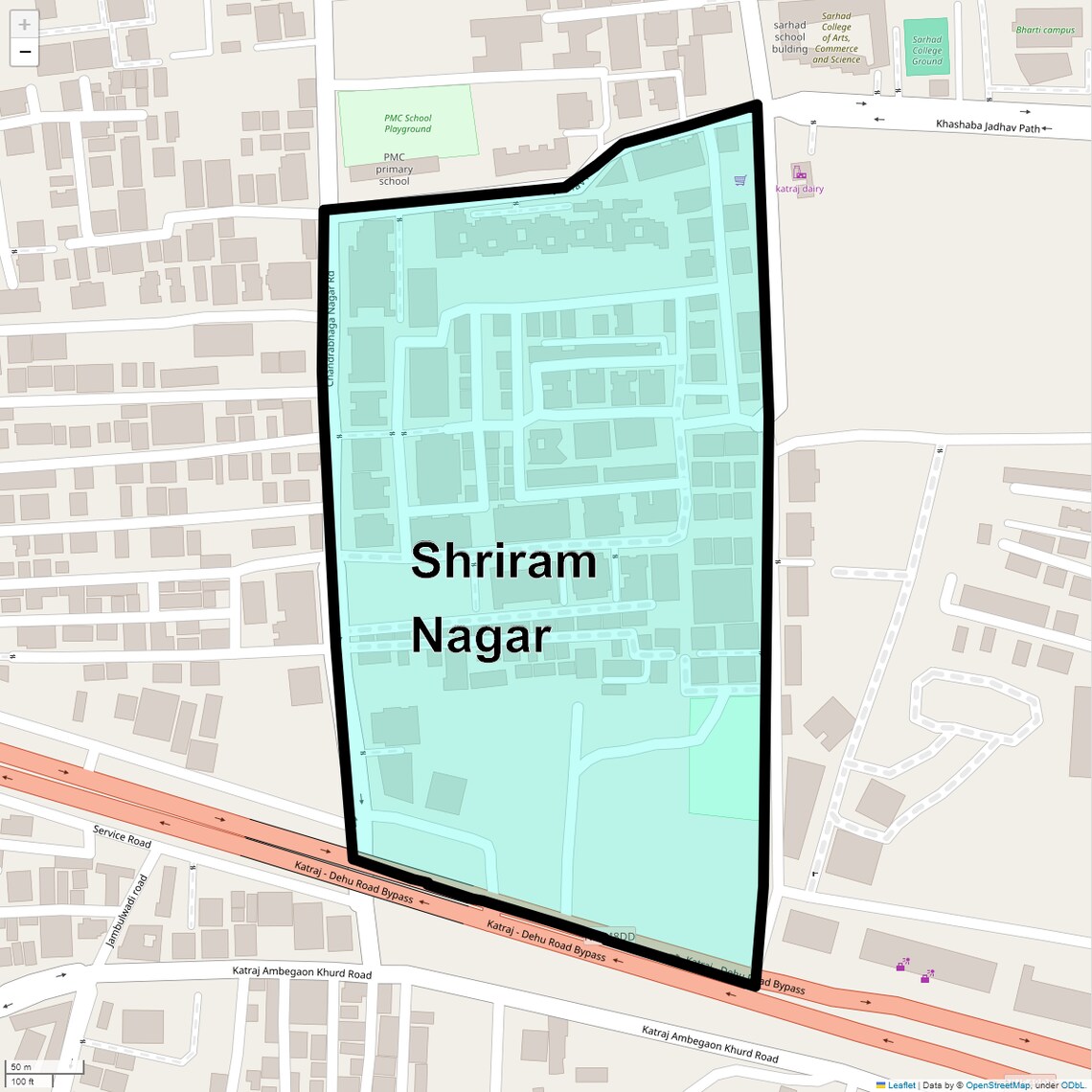 Location Map of Shriram Nagar, Pune