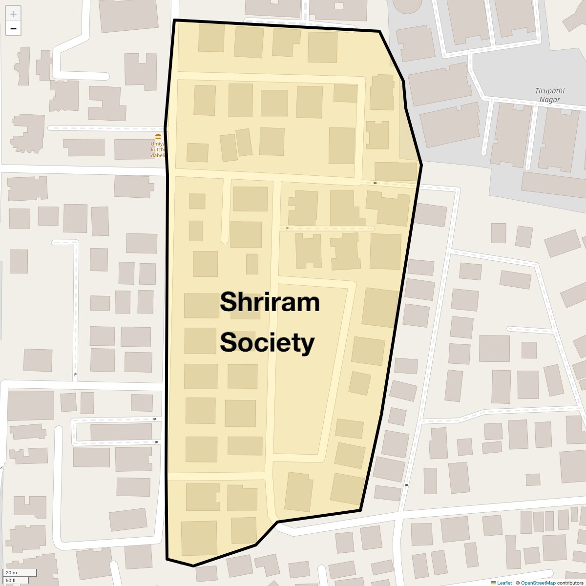 Location Map of Shriram Society, Pune
