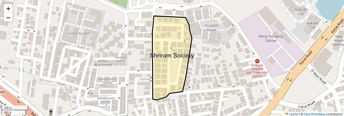Location Map of Shriram Society, Pune