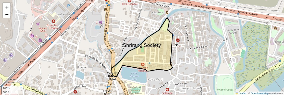 Location Map of Shrirang Society, Thane