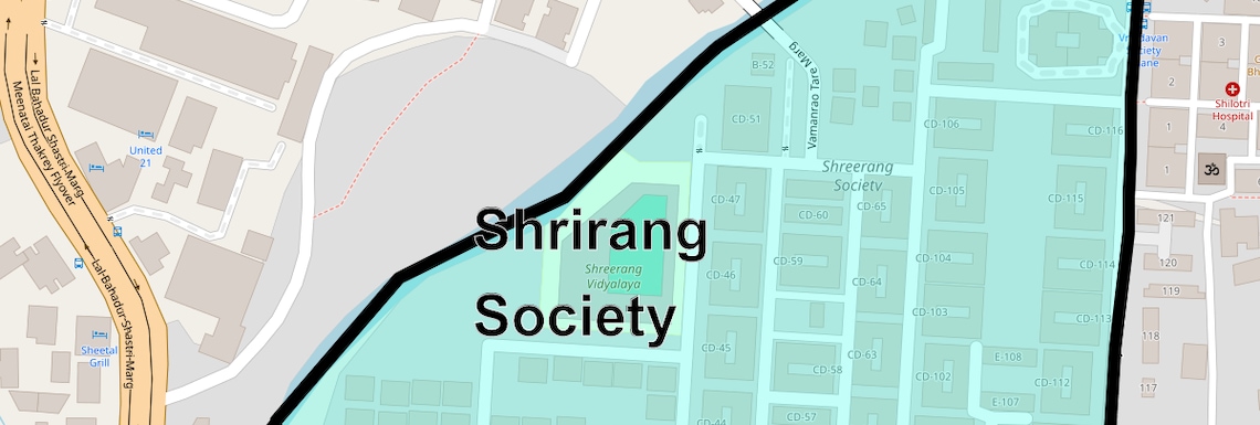 Location Map of Shrirang Society, Thane