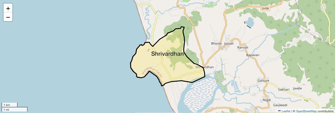 Location Map of Shrivardhan, Navi Mumbai