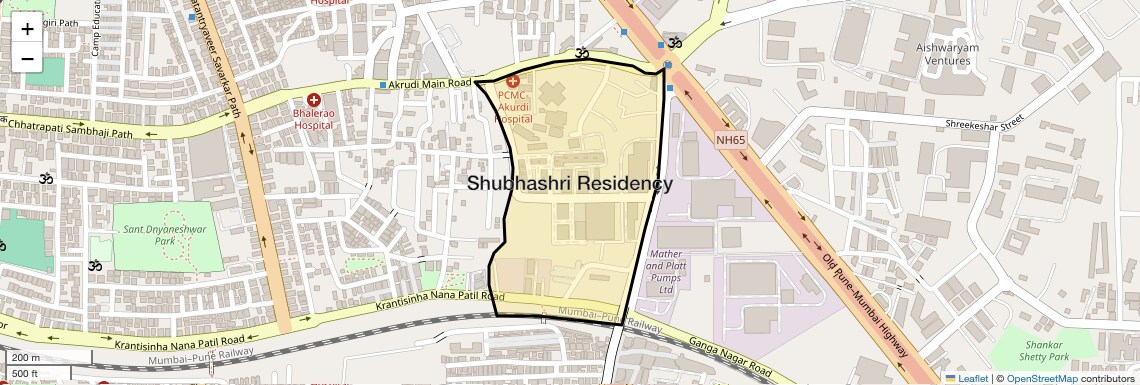 Location Map of Shubhashri Residency, Pune