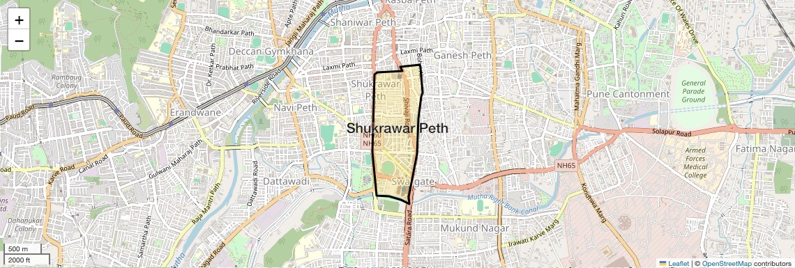 Location Map of Shukrawar Peth, Pune