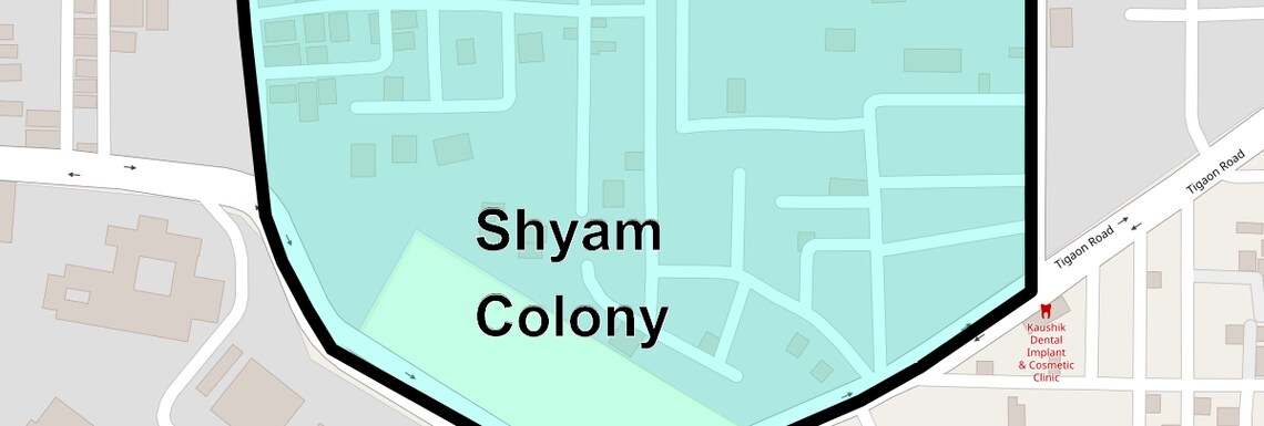 Location Map of Shyam Colony, Faridabad