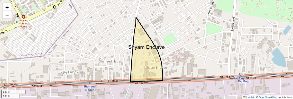 Location Map of Shyam Enclave, Ghaziabad