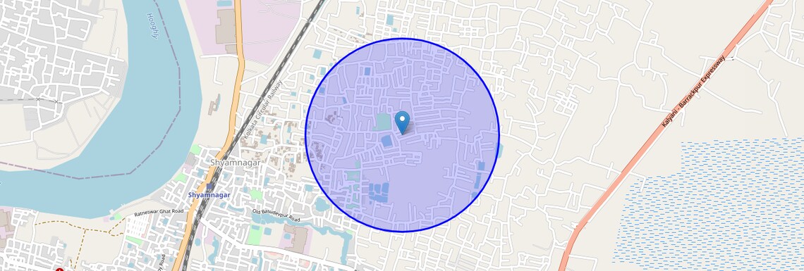Location Map of Shyam Nagar, Kolkata