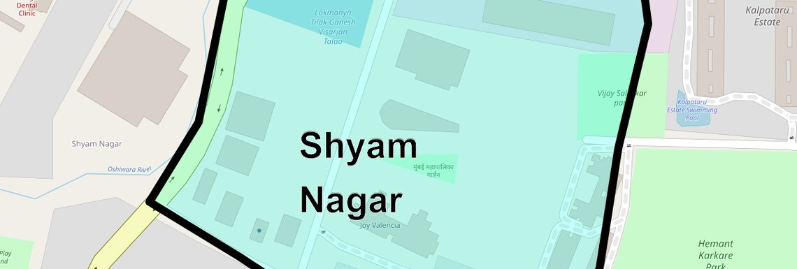 Location Map of Shyam Nagar, Mumbai