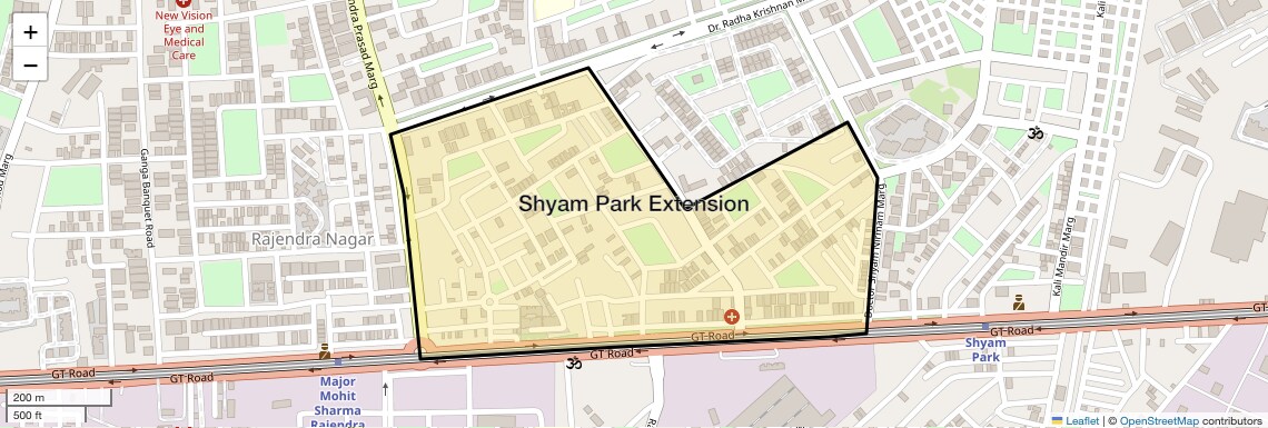Location Map of Shyam Park Extension, Ghaziabad