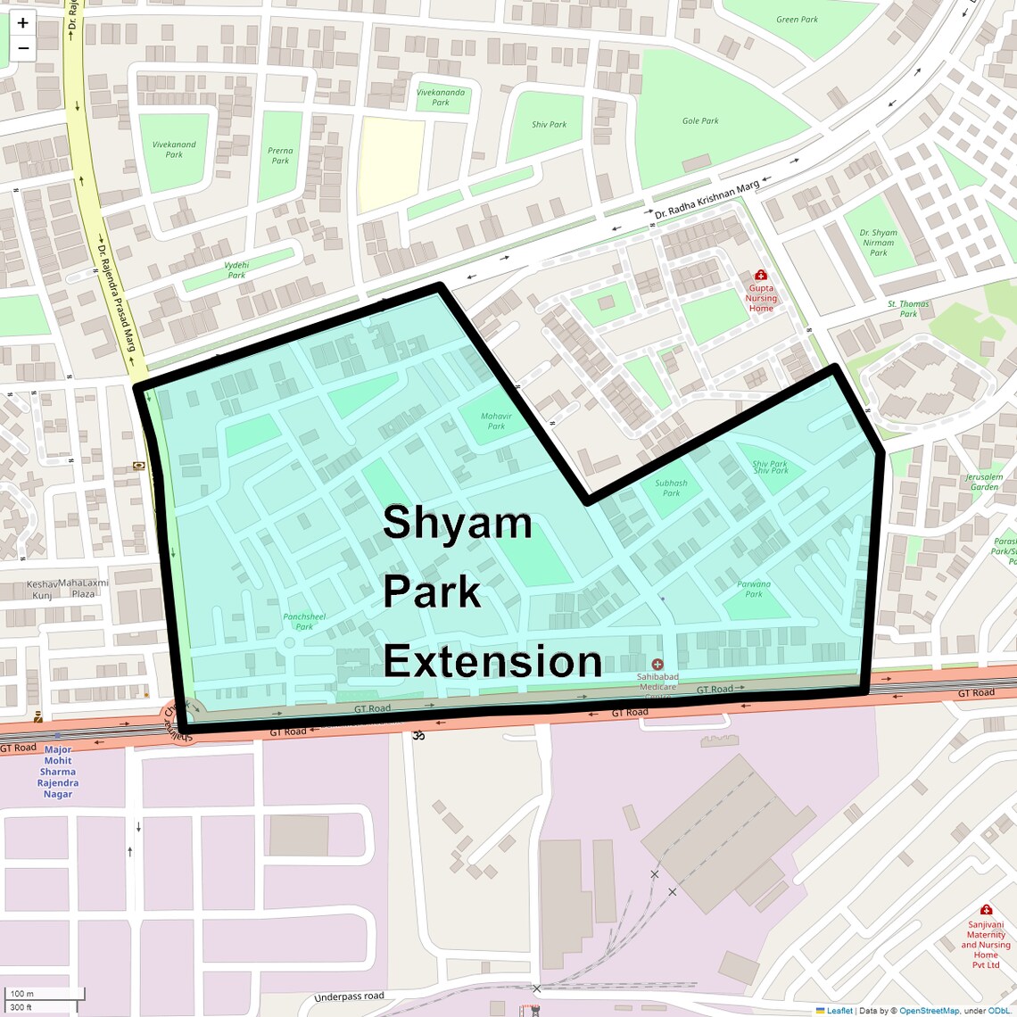 Location Map of Shyam Park Extension, Ghaziabad