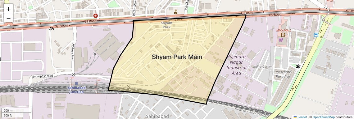 Location Map of Shyam Park Main, Ghaziabad