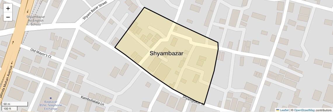 Location Map of Shyambazar, Kolkata
