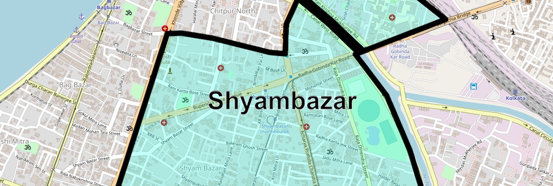 Location Map of Shyambazar, Kolkata