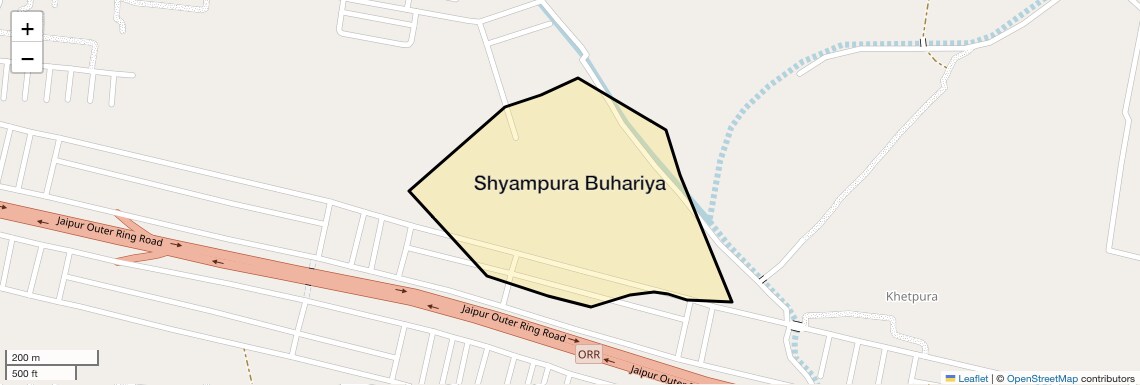 Location Map of Shyampura Buhariya, Jaipur