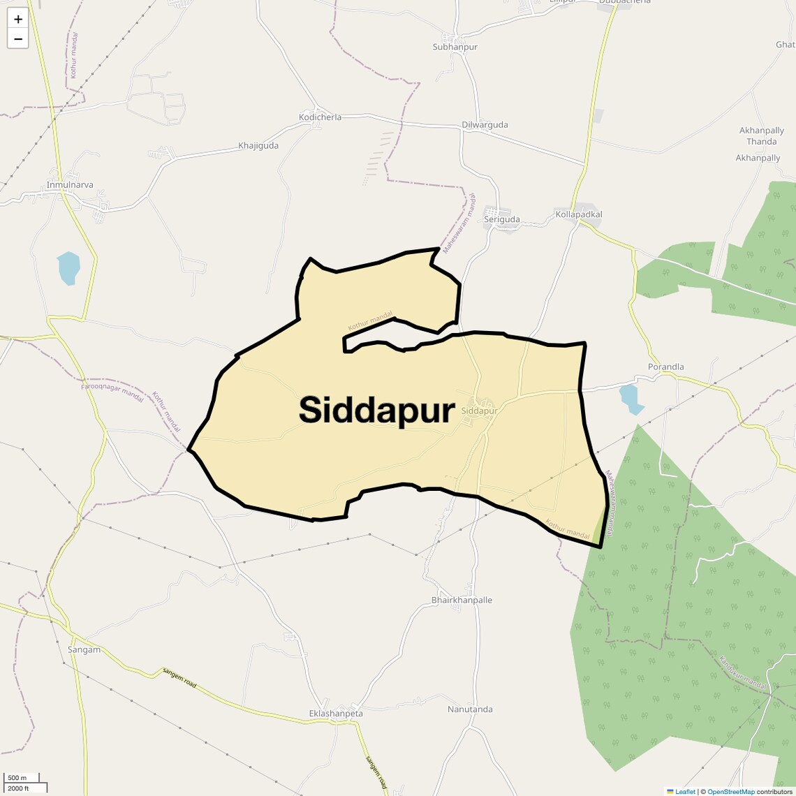 Location Map of Siddapur, Hyderabad