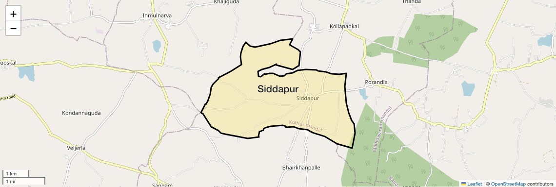 Location Map of Siddapur, Hyderabad