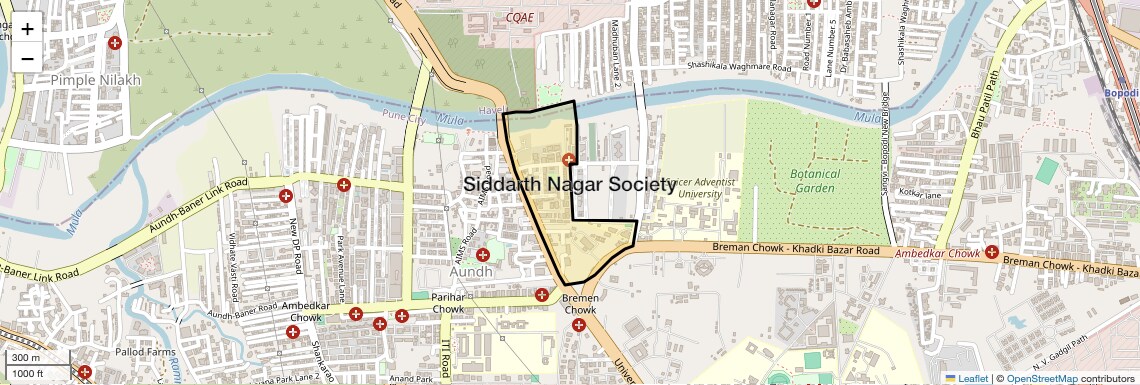 Location Map of Siddarth Nagar Society, Pune