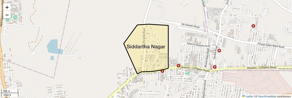 Location Map of Siddartha Nagar, Pune